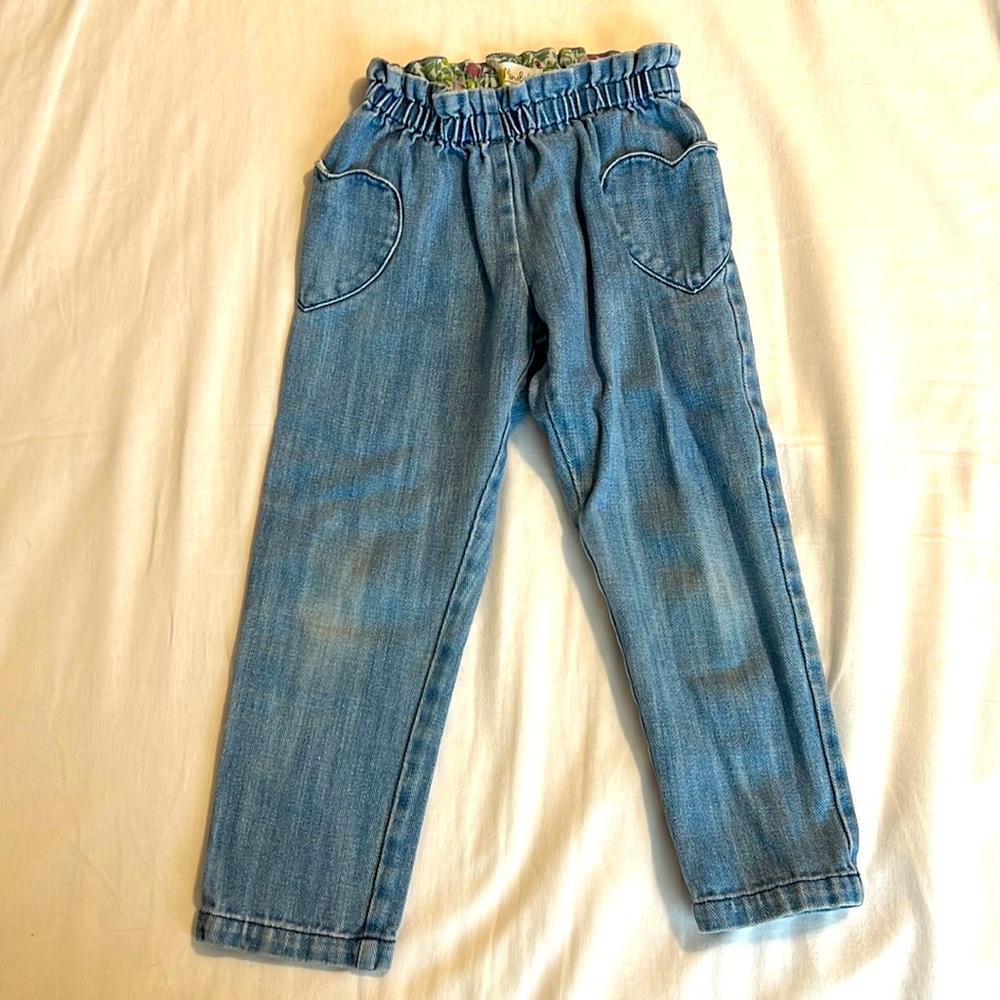 Mini Boden 6y Heart Pocket Jeans